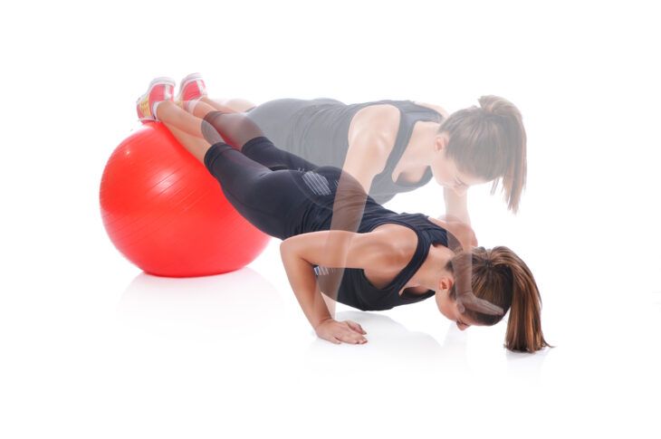 Push Ups on a Stability Ball
